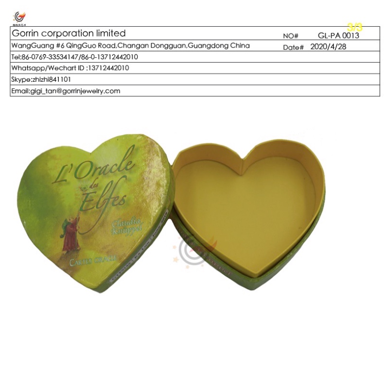 GL-PA0013 Cassetta di carta con forma cardiaca
